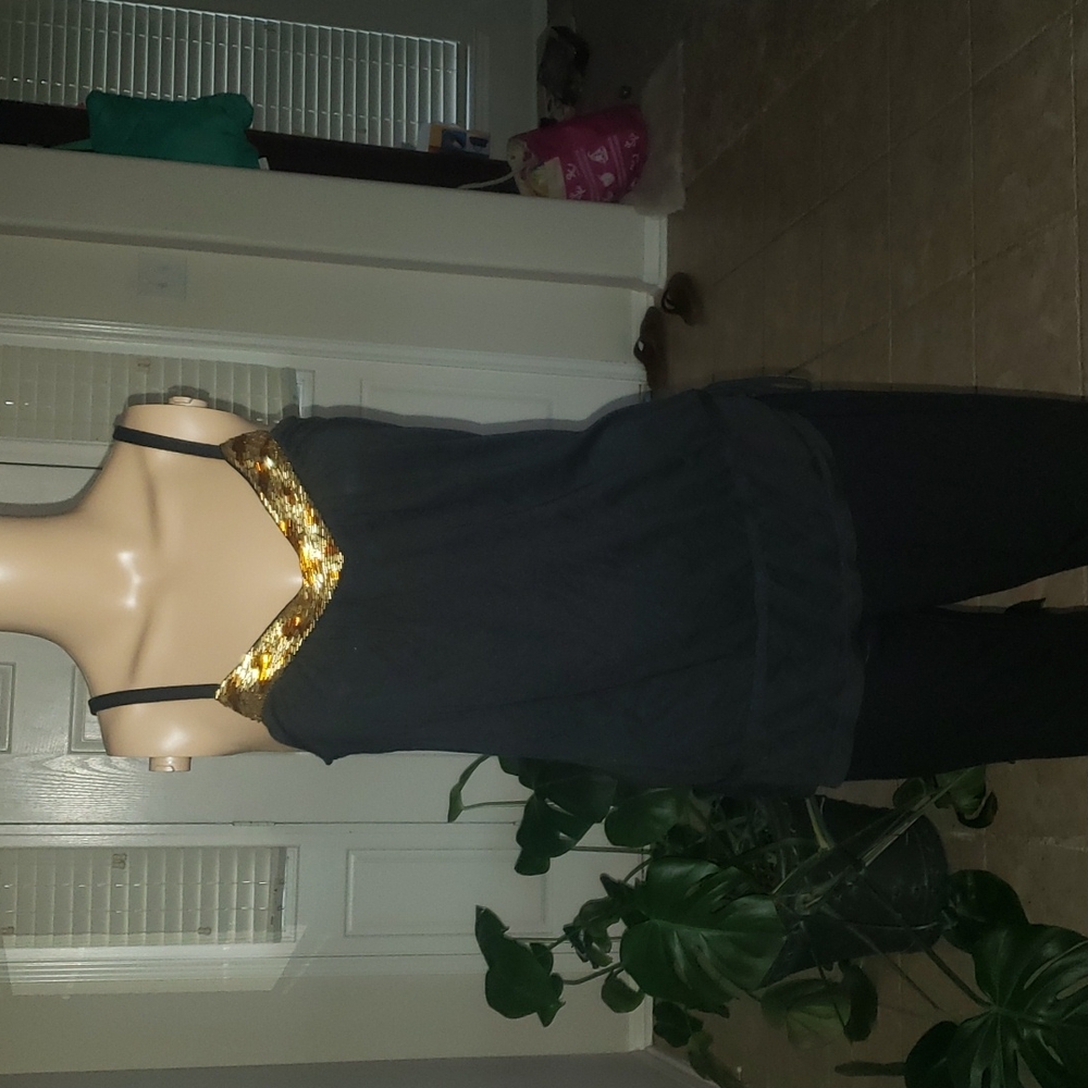 Express S Adjustable Spaghettistrap Metallic Bead… - image 1